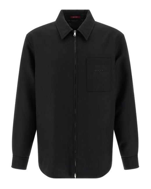 Gucci Black Wool Overshirt for men