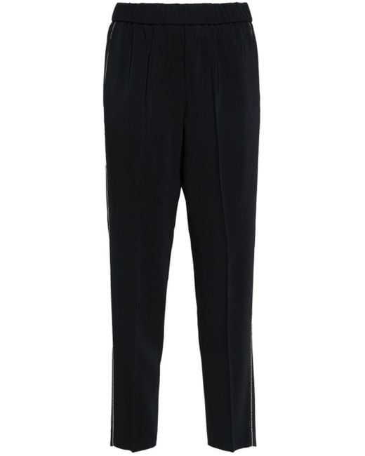 Peserico Black Bead-embellished Trousers