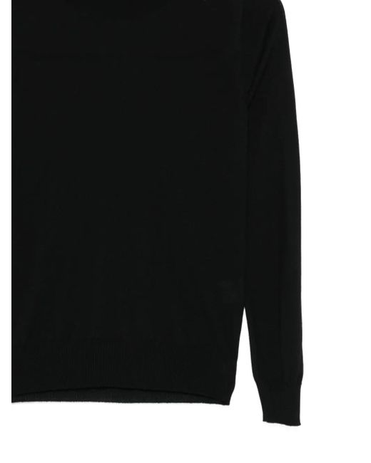 Drumohr Black Roll-Neck Wool Sweater