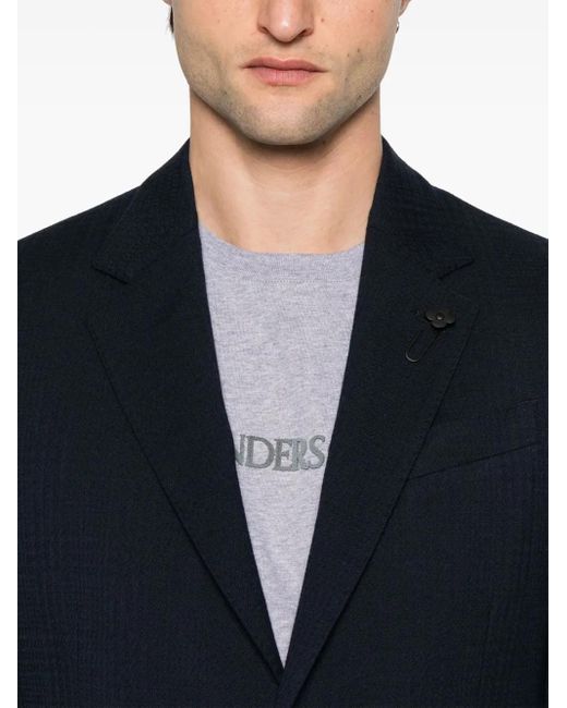 Lardini Blue Brooch-Detail Blazer for men