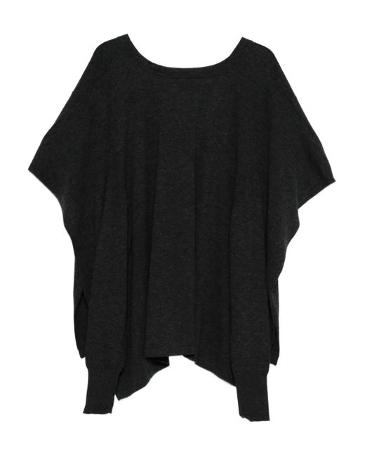 Alysi Black Short-Sleeve Buttoned Cardigan