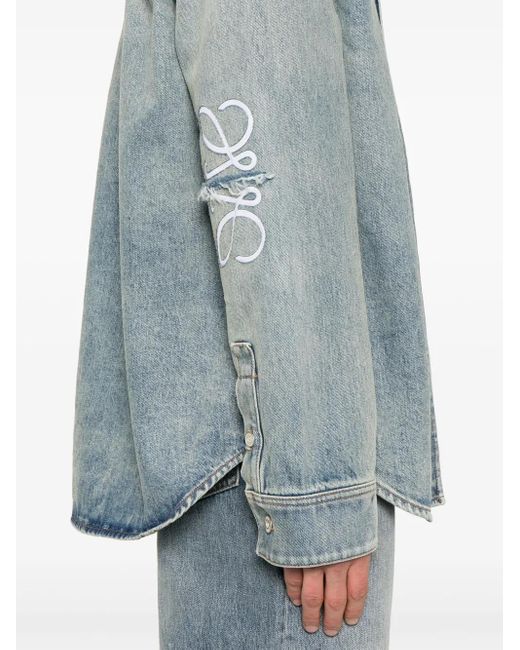 Loewe Blue Anagram Denim Overshirt for men