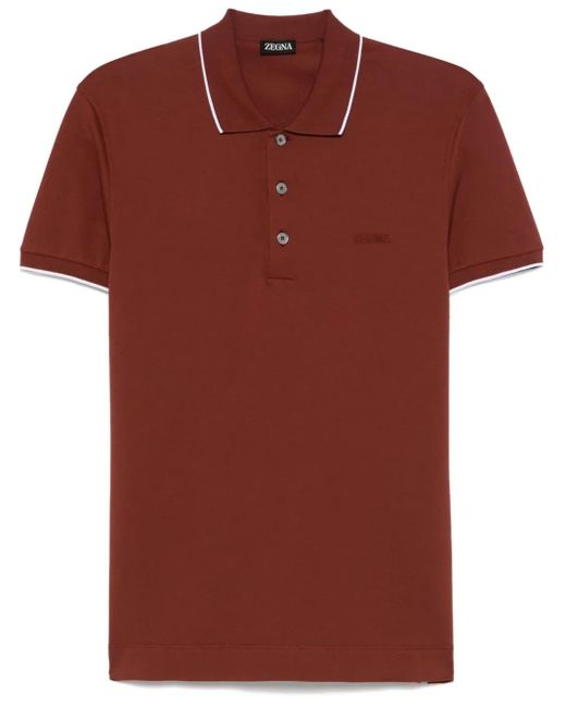 Zegna Logo-embroidered Polo Shirt for men