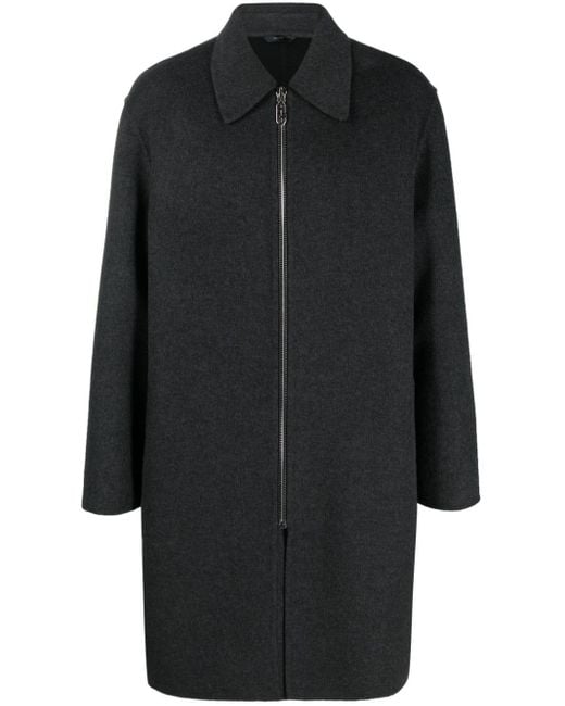 Fendi Black Zip-up Cashmere Coat for men