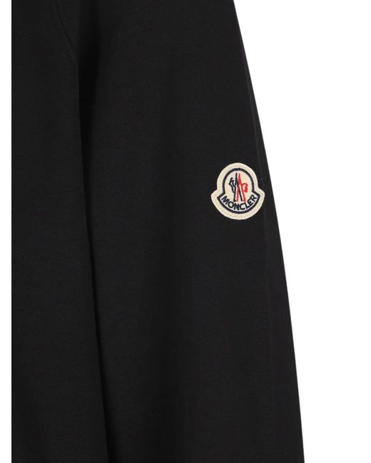 Moncler Black Bead-Embellished Logo-Patch Sweatshirt