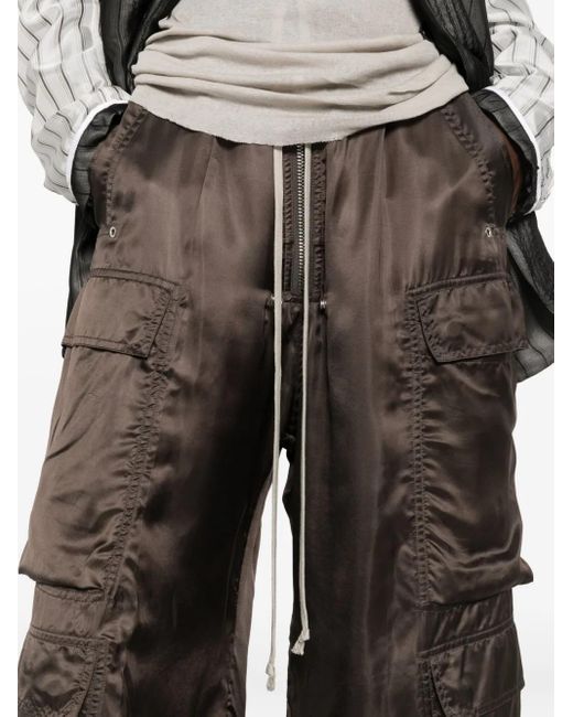 Rick Owens Brown Drawstring Cargo Trousers