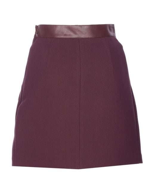 Elisabetta Franchi Purple Button-Down Mini Skirt
