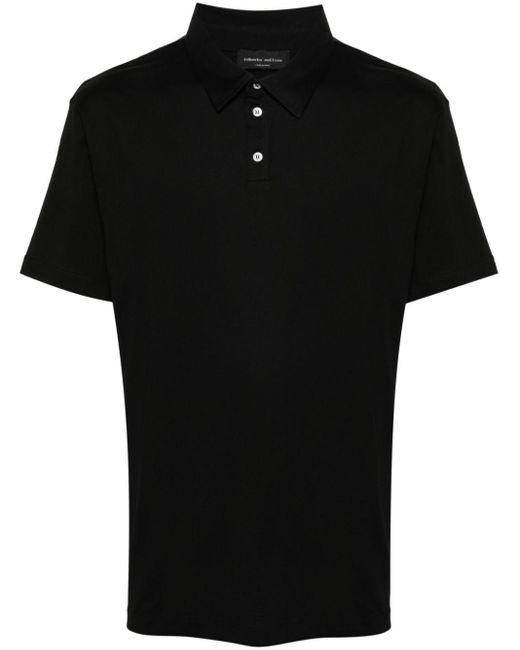 Roberto Collina Black Jersey Polo Shirt for men