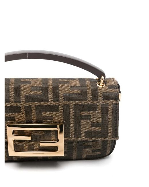 Fendi Black Baguette Tote Bag Mit Logo-Schild