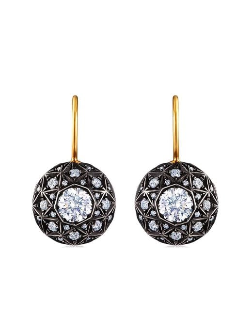 Fred Leighton White 18Kt And Diamond Facet Motif Drop Earrings