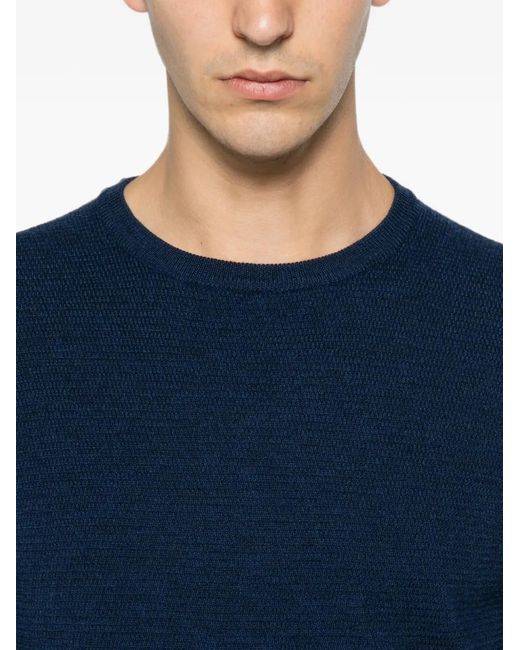 SERGIO MORETTI FIRENZE Blue Crew-Neck Sweater for men