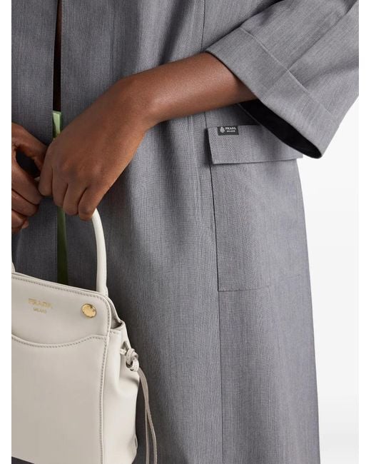 Prada Gray Single-Breasted Light Mohair Coat