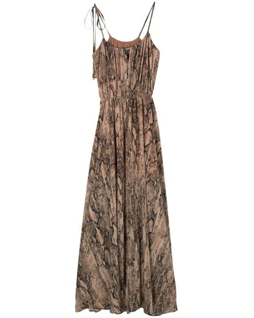 Just Cavalli Natural Snakeskin-print Dress