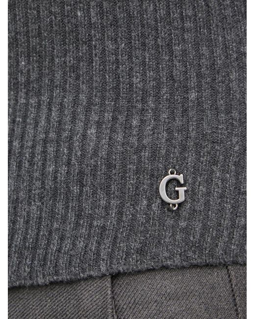 Guess Gray Off-Shoulder Ribbed Sweater