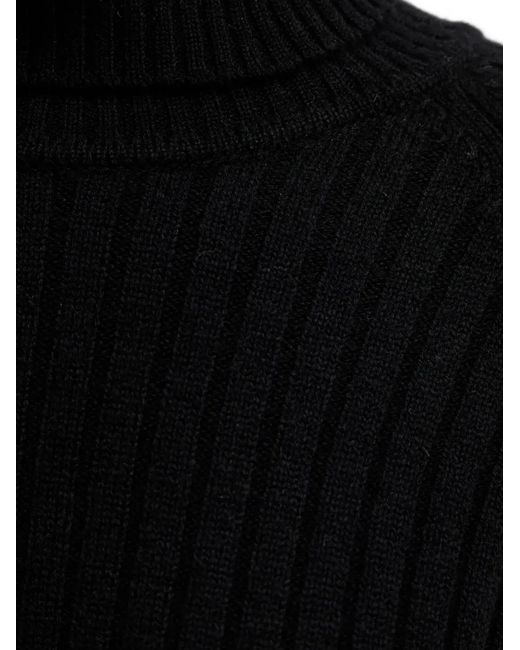 SIMONA CORSELLINI Black Ribbed Turtleneck Sweater