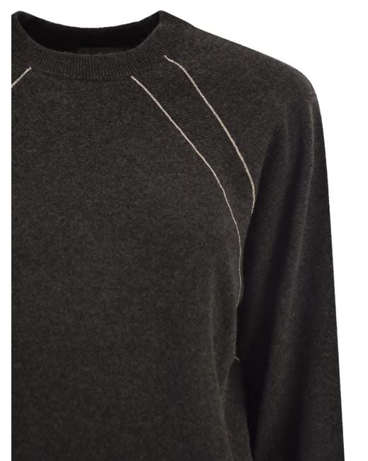 Peserico Black Crew-neck Sweater