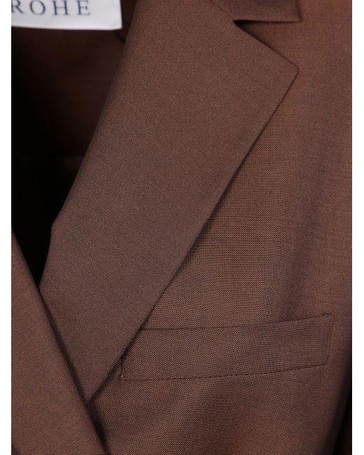 Rohe Brown Dual Tone Piqué Overlap Blazer