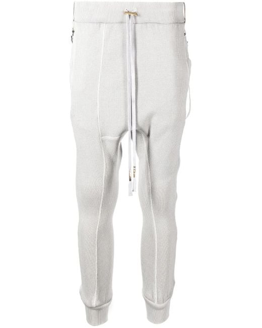 Boris Bidjan Saberi White Crop-Crotch Detail Track Pants for men