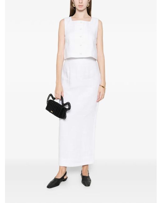 Posse White Rio Button Vest Top