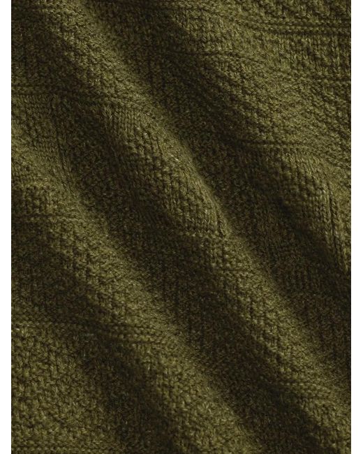 RRL Green Buttoned Cable-Knit Sweater for men