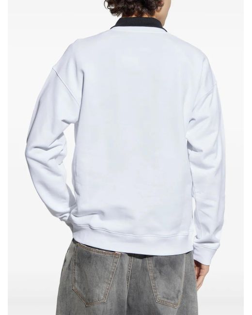 Moschino White Printed Sweatshirt for men
