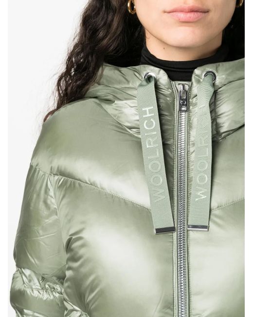 Woolrich Green Aliquippa Short Puffer Jacket