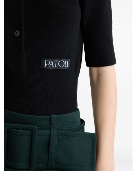 Polo Con Applicazione Logo di Patou in Black