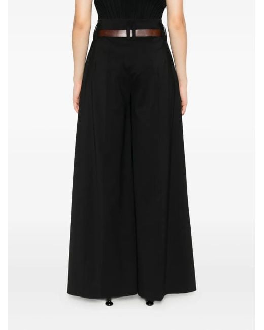 A.W.A.K.E. MODE Black Belted Side-Split Trousers