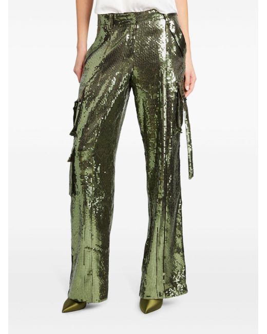 retroféte Green Andre Sequin Trousers