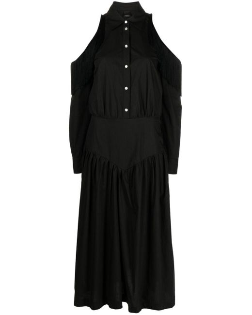 Pinko Black Kleid mit Fransensaum