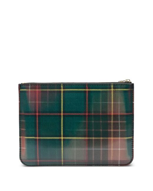 Comme des Garçons Red Plaid-Pattern Wallet