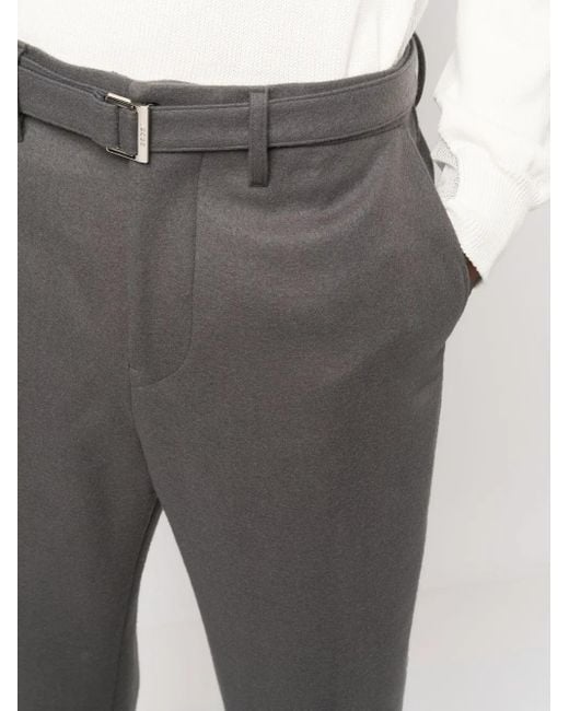 Sacai Gray Wool Tailored Cropped Trousers for men