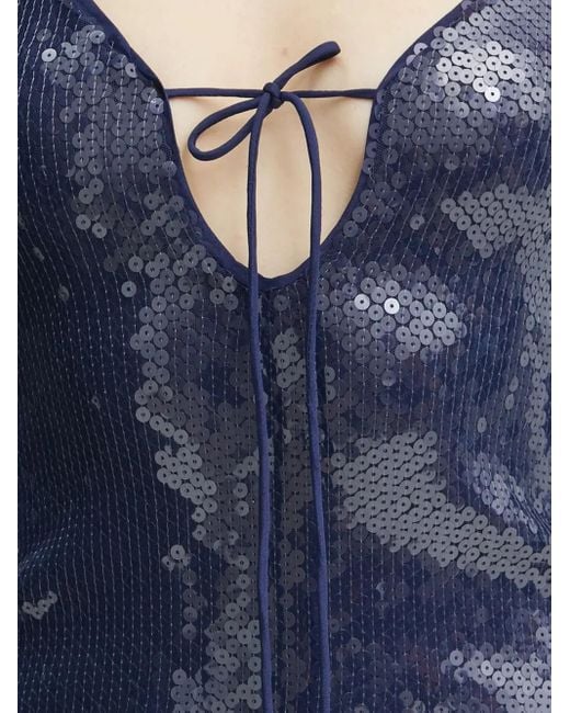 Robe Mi-Longue Verona À Sequins Bardot en coloris Blue