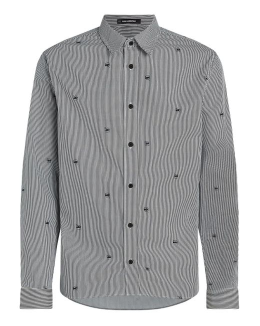 メンズ Karl Lagerfeld Ikon ストライプ シャツ Gray
