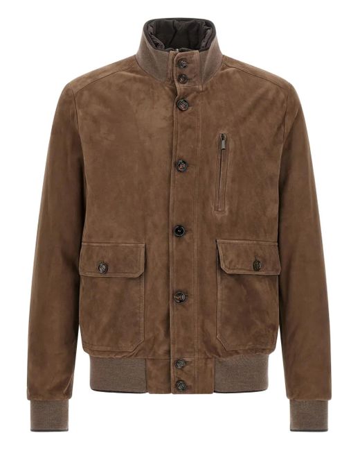 Moorer Button-Down Donsjack in het Brown voor heren