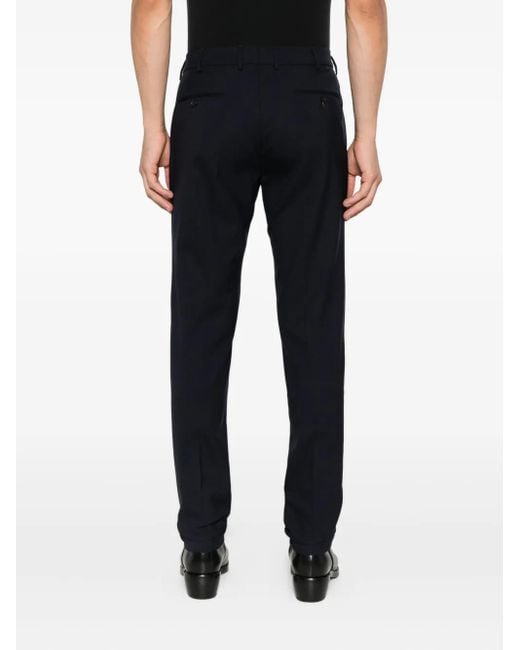 Incotex Blue Flat-Front Trousers for men