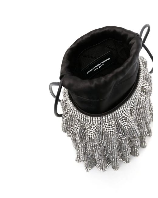 Alexander Wang White Crystal Mesh Bucket Bag - Women's - Crystal/polyester/calf Leather