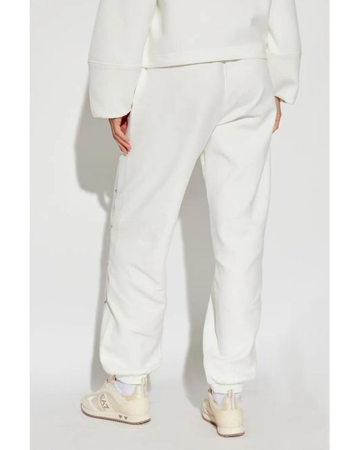 Emporio Armani White Logo-Detailed Stretch-Cotton Track Pants