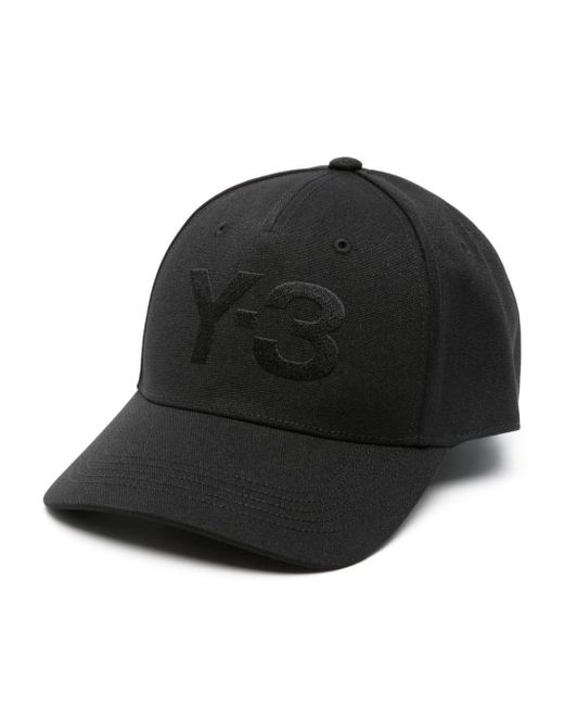 Y-3 Black Baseballkappe mit beflocktem Logo