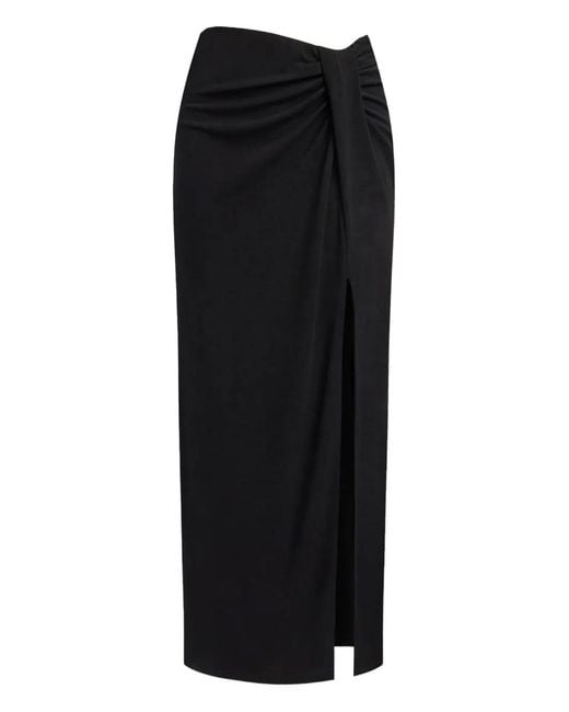 12 STOREEZ Gedrapeerde Maxi-Rok in het Black