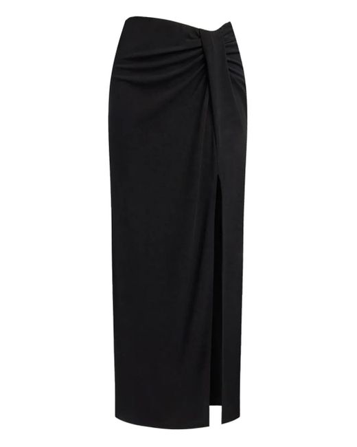 12 STOREEZ Black Draped Maxi Skirt