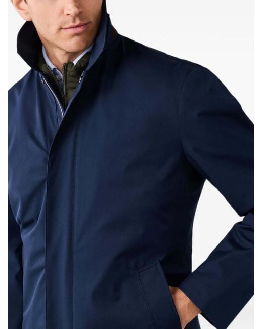 Hackett Blue Sloane Mac Raincoat for men