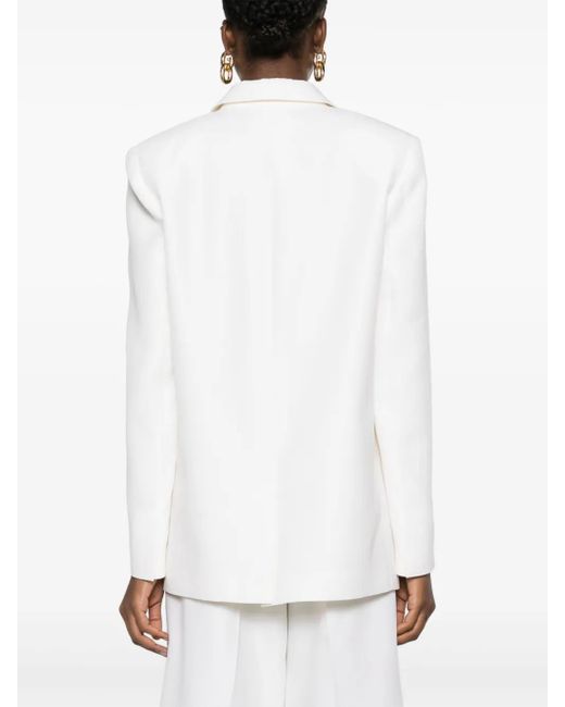 Fabiana Filippi White Peak-Lapels Double-Breasted Blazer