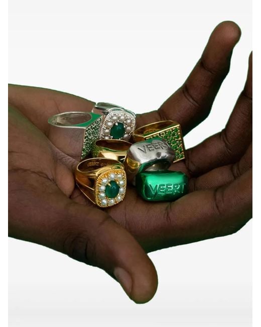 Veert Black Pearl-Detail Ring for men