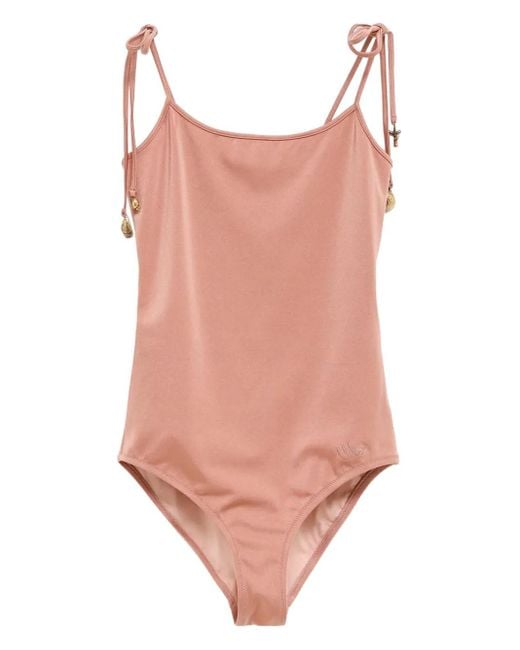 Maillot De Bain À Bretelles Nouées Chloé en coloris Pink