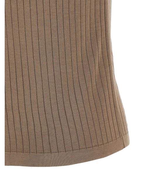 The Row Natural Ribbed Short-Sleeve T-Shirt