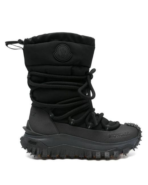 Moncler Black Lace-up padded boots