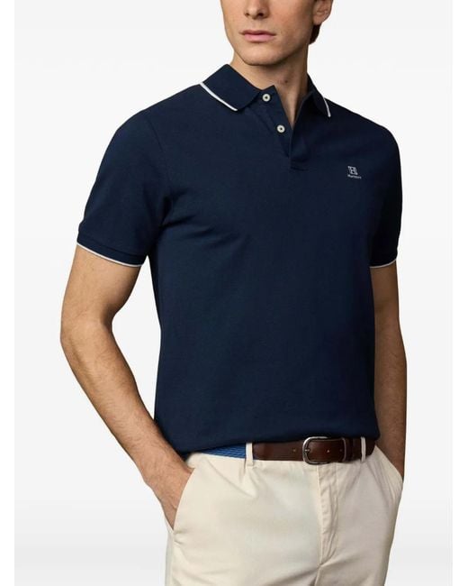 Hackett Blue Heritage H Tipped Polo Shirt for men