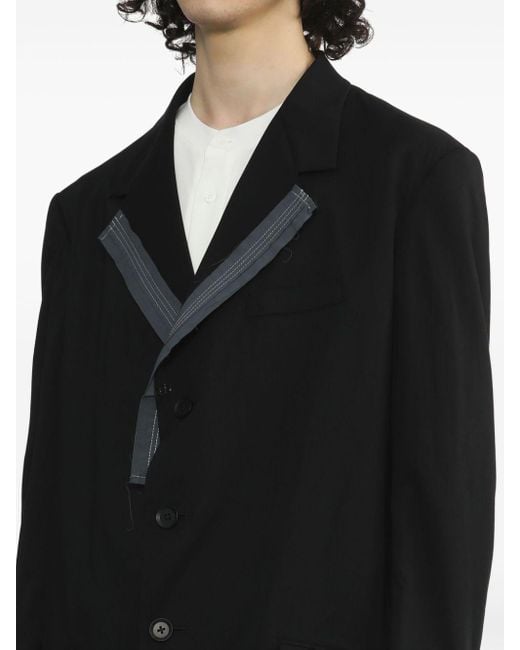 Y's Yohji Yamamoto Black Single-breasted Long Coat for men