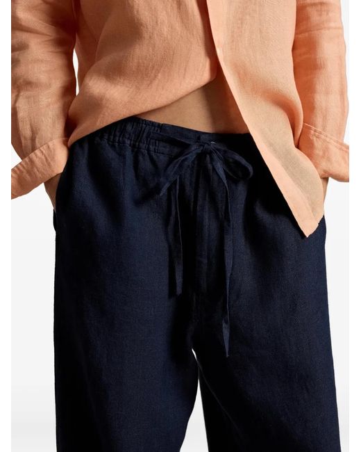 Polo Ralph Lauren Blue Drawstring Linen Trousers